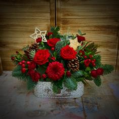 Christmas large Suitcase Flowers 